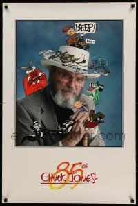 6r757 CHUCK JONES 24x36 special '97 surrounded by Road Runner, Bugs, Wile E & more!