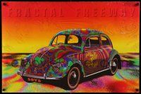 6r779 FRACTAL FREEWAY 24x35 special '00s wild psychedelic art of a Volkswagen Beetle!
