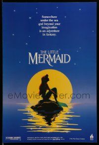 6r800 LITTLE MERMAID 18x26 special '89 Ariel in moonlight, Disney underwater cartoon!