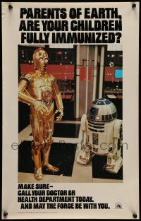 6r838 STAR WARS HEALTH DEPARTMENT POSTER 14x22 special '77 C3P0 & R2D2, make sure!