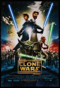 6r628 STAR WARS: THE CLONE WARS mini poster '08 art of Anakin Skywalker, Yoda, & Obi-Wan Kenobi!
