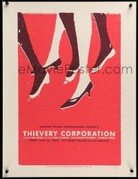 6r662 THIEVERY CORPORATION signed 18x23 music poster '08 by artist Lil Tuffy, art of legs!