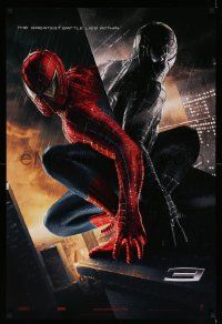 6r439 SPIDER-MAN 3 teaser DS 1sh '07 Sam Raimi, greatest battle, Tobey Maguire in red/black suits!