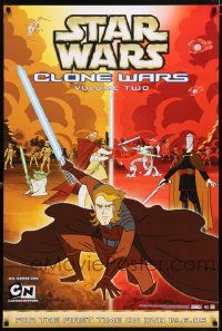6r716 STAR WARS: CLONE WARS 27x40 video poster '05 cartoon art of Obi-Wan and Anakin, volume 2!
