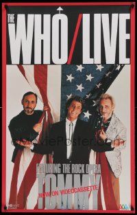 6r721 WHO LIVE 25x40 video poster '89 Roger Daltrey, Pete Townshend, John Entwistle!