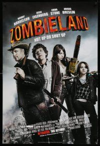 6r524 ZOMBIELAND advance DS 1sh '09 Harrelson, Eisenberg, Stone, nut up or shut up, rated!