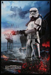 6r835 STAR WARS BATTLEFRONT 2-sided 23x34 special '15 huge battle on the ice planet Hoth!