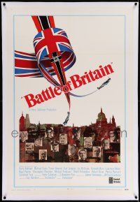 6s010 BATTLE OF BRITAIN linen style B int'l 1sh '69 all-star cast in historical World War II battle!