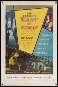 6s073 EAST OF EDEN linen 1sh '55 first James Dean, John Steinbeck, directed by Elia Kazan!