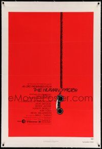 6s121 HUMAN FACTOR linen 1sh '80 Otto Preminger, cool art of hanging telephone by Saul Bass!