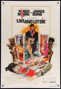 6s150 LIVE & LET DIE linen West Hemi 1sh '73 Roger Moore as James Bond by Robert McGinnis!