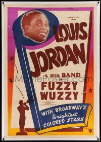 6s155 LOUIS JORDAN linen 1sh '46 playing Fuzzy Wuzzy with Broadway's brightest colored stars, rare!