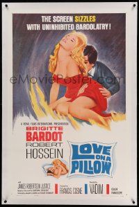 6s160 LOVE ON A PILLOW linen 1sh '64 sexy Brigitte Bardot, the screen sizzles with Bardolatry!