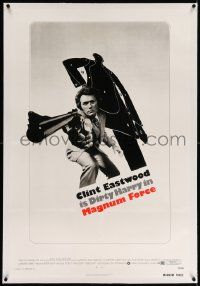 6s163 MAGNUM FORCE linen 1sh '73 best image of Clint Eastwood is Dirty Harry pointing his huge gun!