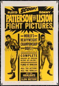 6s201 PATTERSON VS LISTON linen 1sh '62 world heavyweight championship boxing bout, Floyd vs Sonny!