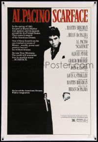 6s234 SCARFACE linen 1sh '83 Al Pacino as Tony Montana, Brian De Palma, Oliver Stone!