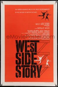 6s297 WEST SIDE STORY linen 1sh '61 1961 pre-Awards one-sheet with classic Joseph Caroff art!