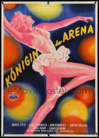 6t137 KONIGIN DER ARENA linen Austrian '52 wonderful full-length art of sexy ballerina dancing!