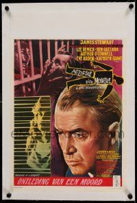 6t170 ANATOMY OF A MURDER linen Belgian '59 Otto Preminger, great different art of James Stewart!