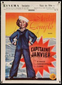 6t178 CAPTAIN JANUARY linen pre-war Belgian '36 full-length image of cutest sailor Shirley Temple!