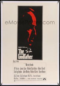 6t325 GODFATHER linen English 1sh '72 great art of Marlon Brando, Francis Ford Coppola classic!