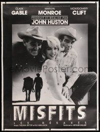 6t164 MISFITS linen French 1p R80s sexy Marilyn Monroe, Clark Gable, Montgomery Clift, John Huston