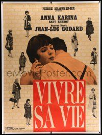 6t165 MY LIFE TO LIVE linen French 1p '63 Jean-Luc Godard's Vivre sa Vie, prostitute Anna Karina!