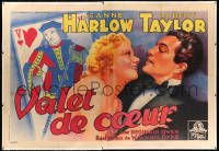 6t149 PERSONAL PROPERTY linen French 2p '38 Soubie art of Jean Harlow, Taylor & playing card, rare!