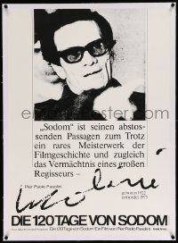 6t280 SALO OR THE 120 DAYS OF SODOM linen German '76 portrait of director Pier Paolo Pasolini!