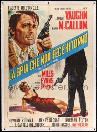 6t147 ONE OF OUR SPIES IS MISSING linen Italian 1p '66 Man from UNCLE, art of Vaughn by DiStefano!