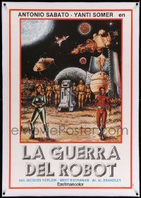 6t303 WAR OF THE ROBOTS linen Spanish '78 great artwork from wacky Italian Star Wars rip-off!