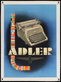 6t105 ADLER linen 24x33 German advertising poster '60s Anton art of the universal typewriter!