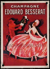 6t101 CHAMPAGNE EDOUARD BESSERAT linen 12x17 French advertising poster '20s wonderful art!