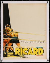 6t104 RICARD linen 20x26 French advertising poster 1930s great Potier boxing art!