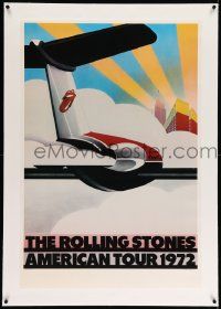 6t099 ROLLING STONES linen 25x38 music poster '72 American Tour, cool art by John Pashe!