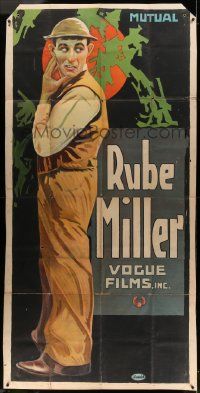 6w111 RUBE MILLER 3sh '10s great full-length art of the actor/director of many Mutual comedies!