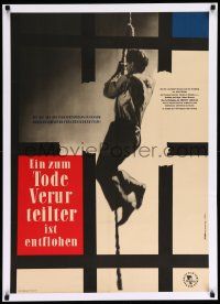 6w118 MAN ESCAPED East German 23x33 '57 Robert Bresson French WWII prison escape, great image!