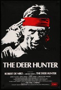 6w174 DEER HUNTER English double crown '78 art of Robert De Niro w/gun to his head, Michael Cimino
