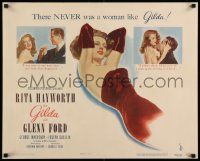 6w013 GILDA 1/2sh '46 sexy Rita Hayworth in sheath dress + slapped & kissed by Glenn Ford, rare!