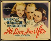 6w015 IT'S LOVE I'M AFTER style B 1/2sh '37 Bette Davis, Leslie Howard, Olivia de Havilland, rare!