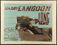 6w016 LONG PANTS 1/2sh '27 Harry Langdon kissing Priscilla Bonner in speeding convertible, rare!