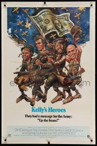 6w114 KELLY'S HEROES 1sh '70 Jack Davis Spirit of '76 art of Eastwood, Savalas, Sutherland, Rickles