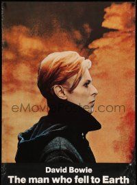 6w128 MAN WHO FELL TO EARTH 30x42 1sh '76 Nicolas Roeg, best alien David Bowie close up profile!