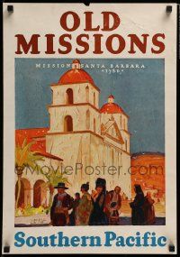 6w107 SOUTHERN PACIFIC OLD MISSIONS 16x23 travel poster '32 great Maurice Logan art, rare!