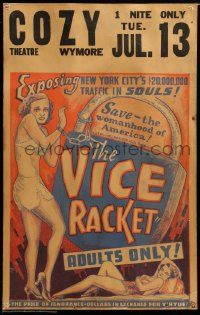 6w042 GAMBLING WITH SOULS WC '37 exposing New York City's Vice Racket, wonderful art, ultra rare!