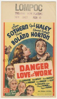 6w006 DANGER - LOVE AT WORK mini WC '37 Jack Haley loves Ann Sothern, but not her wacky family!