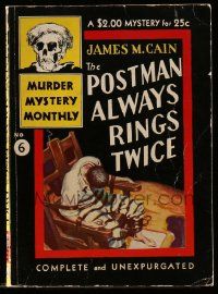 6x080 POSTMAN ALWAYS RINGS TWICE paperback book '42 James M. Cain, Murder Mystery Monthly #6!