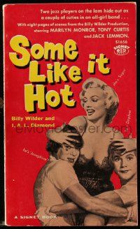 6x085 SOME LIKE IT HOT paperback book '59 movie edition, images of Marilyn Monroe, Curtis & Lemmon