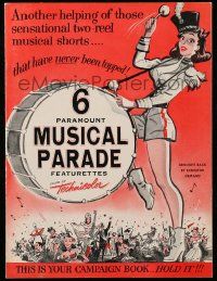 6x017 6 PARAMOUNT MUSICAL PARADE FEATURETTES campaign book '50 Mardi Gras, Halfway to Heaven+more!