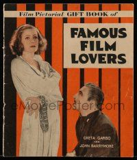 6x254 FAMOUS FILM LOVERS English gift book '32 Greta Garbo & John Barrymore, full-page photos!